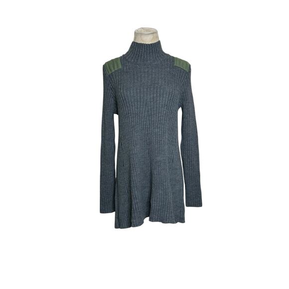 Yuumi Aria gray shoulder patch ribbed knit sweater size F - Small - Picture 16 of 16